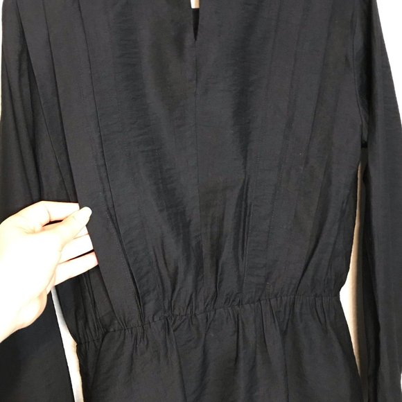 See U Soon Black Pleated Peplum Long Sleeve Blouse - Picture 6 of 9